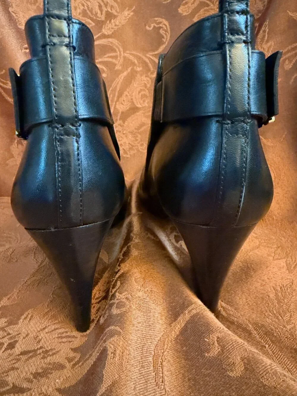 Tory Burch Black Leather Ankle Booties Sz 7M